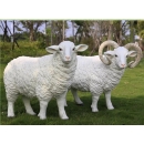 y15848 - 立體雕塑.擺飾 立體擺飾系列-動物、人物系列-童趣系列 -  公羊+母羊